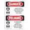 Signmission OSHA, Hard Hats Ear Protection Required Bilingual, 10in X 7in Rigid Plastic, 7" W, 10" H, Spanish OS-DS-P-710-VS-1296 - alternate 1
